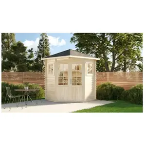 Abri de jardin pentagonal ALPHOLZ Sunny-A 2x2m en sapin traité 28mm av... pas cher