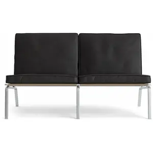 Canapé 2 places en acier et cuir anthracite Man - NORR11