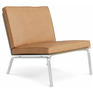 Fauteuil en acier et cuir camel Man - NORR11