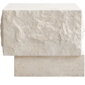 101 COPENHAGEN - Table d'appoint Temple - Blanc - Calcaire - Designer ...Vendu parmade-in-design