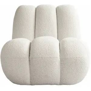 Fauteuil organic en tissu bouclé blanc cassé Toe - 101 COPENHAGEN