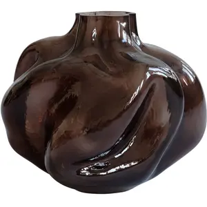 101 COPENHAGEN - Vase Wabi - Marron - Verre soufflé bouche - Designer ...