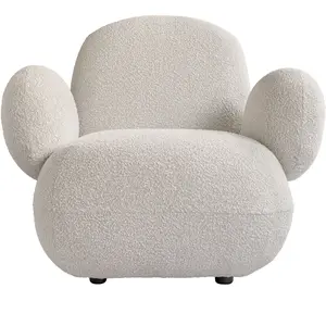 101 COPENHAGEN - Fauteuil rembourré Toe - Blanc - Tissu bouclé - Desig...Vendu parmade-in-design