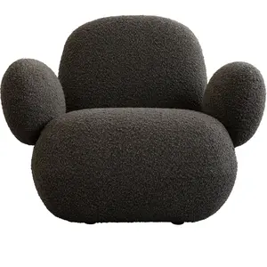 101 COPENHAGEN - Fauteuil rembourré Toe - Marron - Tissu bouclé - Desi...Vendu parmade-in-design