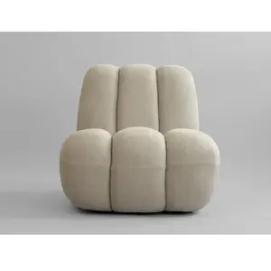 Fauteuil design en tissu lin beige Toe - 101 COPENHAGEN pas cher