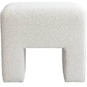 101 COPENHAGEN - Tabouret rembourré Sculpt - Blanc - Tissu bouclé - De... pas cher