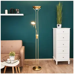 Comparateur de prix : Lindby LED Lampadaire Josefin, laiton, lampe de lecture, intensité variable