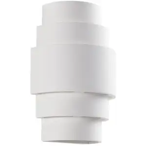 LAMPENWELT Applique murale Lindby Marit, hauteur 30 cm, blanc, plâtre, E14 pas cher