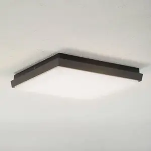 Comparateur de prix : LAMPENWELT.COM Lucande Plafonnier d'extérieur LED Amra, 30 cm, angulaire, anthracite