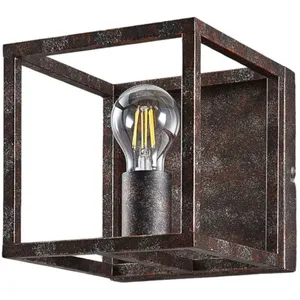 LAMPENWELT Appliques murales Lindby Emin, largeur 18 cm, couleur rouille, métalVendu parluminaire