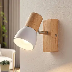 LINDBY Spot à intensité variable 'Thorin' en bois pour salon & salle à manger