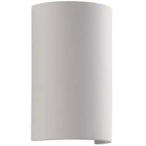 Applique murale Lindby Colja, ronde, hauteur 16 cm, plâtre, blanc pas cher