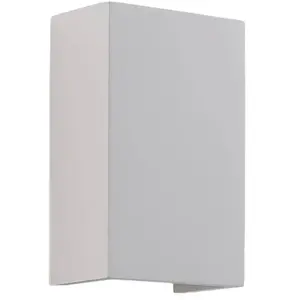 Applique murale Lindby Colja, angulaire, hauteur 16 cm, plâtre, blanc pas cher