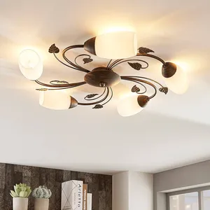 Lindby plafonnier Stefania, 5 lampes, noir/or pas cher