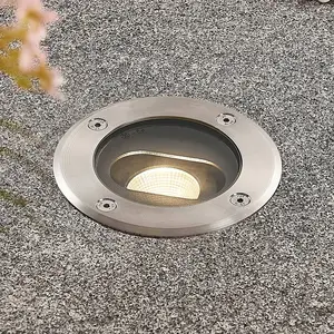 Comparateur de prix : Lucande Spot rond encastrable dans le sol LED Doris, inox