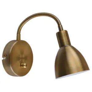 Applique murale Lindby Amrei, laiton vieilli, 42 cm, fiche, intensité variable pas cher