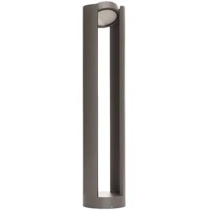 LAMPENWELT.COM Lucande Borne lumineuse LED Dylen, gris, métal, 80 cm, IP65Vendu parluminaire