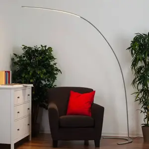 Lindby lampe sur pied LED Danua, argent, métal, hauteur 200cm pas cher