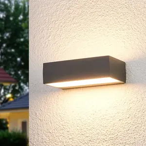 LAMPENWELT Applique d'extérieur LED Lucande Lissi, 21 cm, anthracite, IP54 pas cher