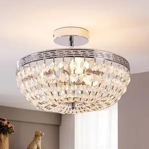 LINDBY Plafonnier à intensité variable 'Mondrian' en cristal pour couloir