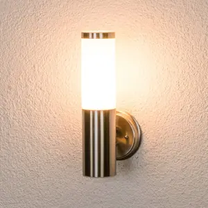 Applique d'extérieur Lindby Kristof, acier inoxydable, hauteur 33 cm, E27Vendu parluminaire