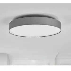 Lindby Led Plafonnier Tissu 'Saira' en textile pour salon & salle à manger pas cher
