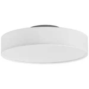 Lindby Plafonnier LED Saira, textile, 30 cm, blanc, rond