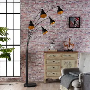 Lindby - Lampadaire 'Lira' en métal pour salon & salle à manger pas cher