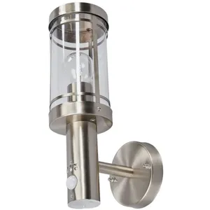 Lindby applique d'extérieur Djori, capteur, couleur aluminium, E27 pas cher