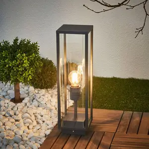 Comparateur de prix : Lucande, luminaire pour socle Annalea, 50 cm, anthracite, IP54