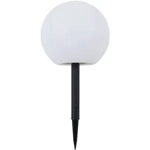 Comparateur de prix : Lampe solaire LED Lindby Lago, Ø 25 cm, boule, piquet de terre, blanc