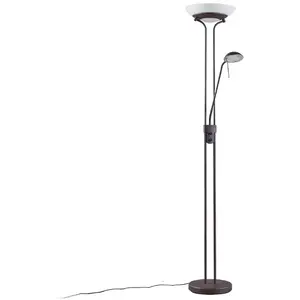 Lindby lampe sur pied LED Yveta, couleur rouille, métal, intensité variable
