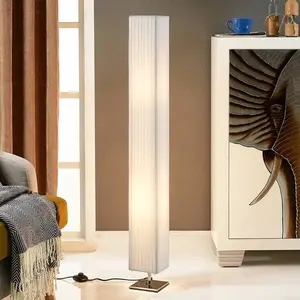 LINDBY Lampadaire Tissu 'Janno' en textile pour salon & salle à manger pas cher