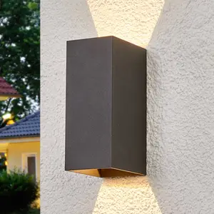 LAMPENWELT Lucande Mikka - Applique murale extérieure LED à 2 flammes pas cher