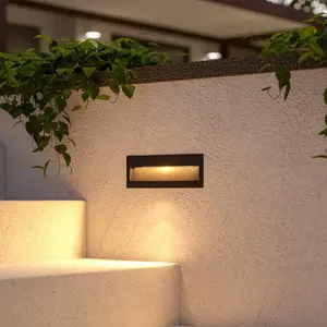 Lucande, applique encastrable LED Loya, 23 x 8 cm, gris, IP54Vendu parluminaire