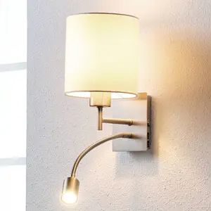 Applique murale Lindby Camilo, couleur nickel, lampe de lecture LED, 28 cm pas cher