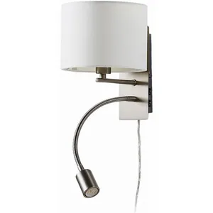Comparateur de prix : Lindby applique murale Florens, nickel, lampe de lecture LED, 23,5 cm
