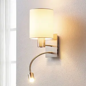 Lindby Applique murale Shajan, 29 cm, textile, E27, lampe de lecture LEDVendu paramazon