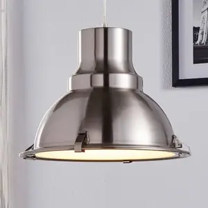 Lindby suspension Letty, Ø 39 cm, nickel, métal, E27 pas cher