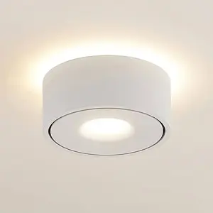 Arcchio Plafonnier LED Rotari, blanc, up et down, aluminium