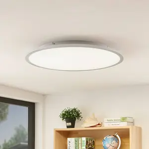 Lindby Plafonnier LED Narima, 4.000 K, Ø 60 cm, argenté pas cher