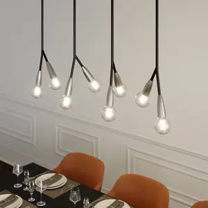 Comparateur de prix : Lucande Carlea suspension, 8 lampes, noir-nickel