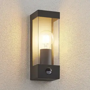 Comparateur de prix : Lindby, applique d'extérieur Tilian, détecteur, hauteur 25 cm, anthracite