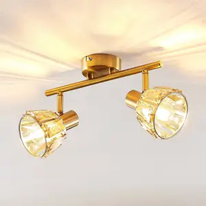 Lindby Kosta Plafonnier à 2 lampes, laiton pas cher