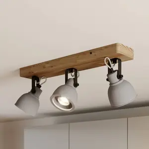 Lindby Spot en béton à intensité variable 'Mitis' en bois pour salon & salle à manger pas cher