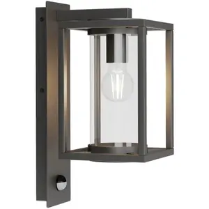 Lucande Applique d'extérieur Ferda, capteur, suspension, anthracite, IP44 pas cher