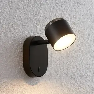 Lindby Marrie Spot LED avec interrupteur, noir pas cher