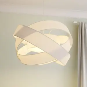 Comparateur de prix : Suspension Lindby Simaria, blanc, textile, Ø 60 cm, E27