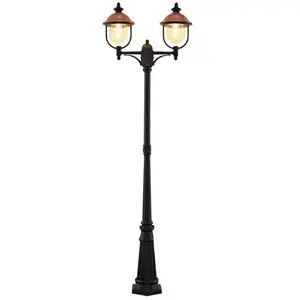 LINDBY Lampadaire extérieur à intensité variable 'Clint' en aluminium pas cher