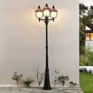 Lindby luminaire d'extérieur Clint, 225cm, 3 lampes, résistant à l'eau de mer,Vendu parluminaire